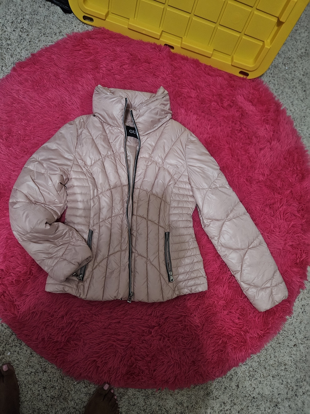 G by Guess Light Blush Quilted Puffer Jacket
